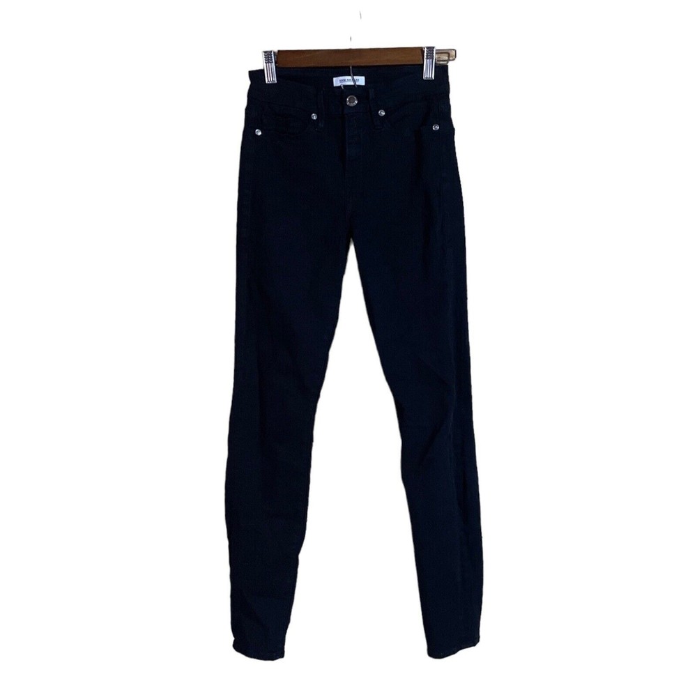 Good American Jeans 2/26 Black Wash Mid Rise Good Legs Skinny